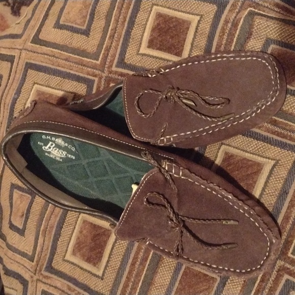 Men's Bass Dark Brown Bass Slip on leather shoes size 9.5 - Picture 2 of 8